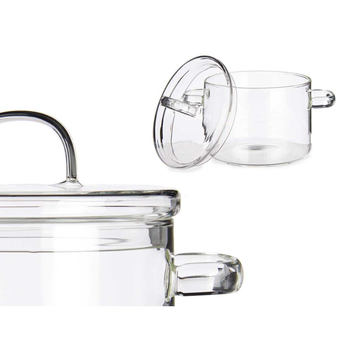 Vivalto - Casserole with Lid Borosilicate Glass Transparent (15,4 x 16,8 x 20,5 cm)