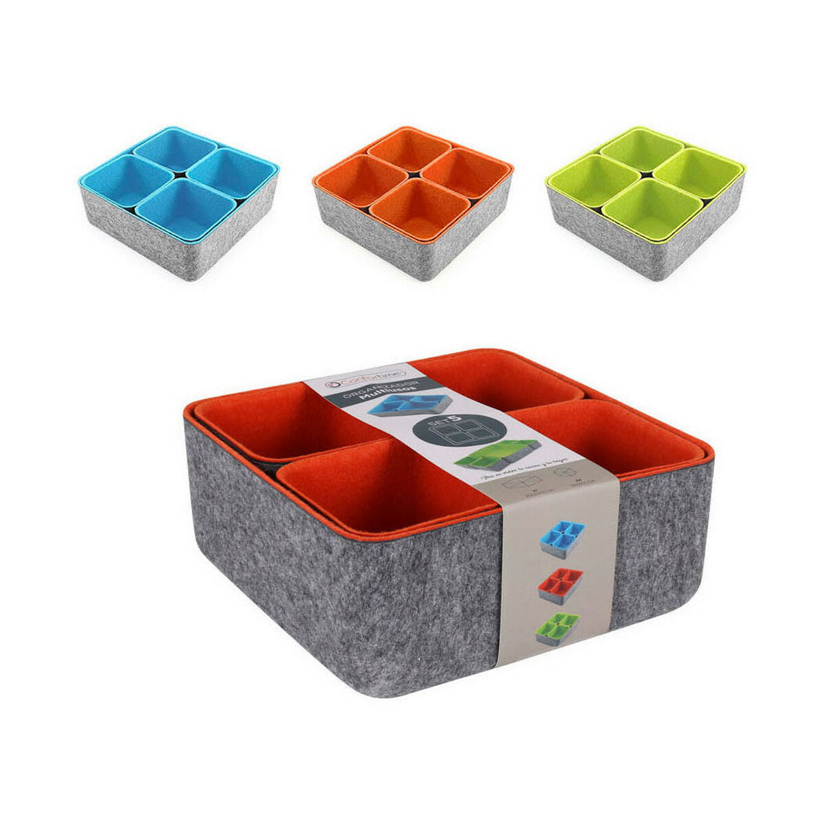 Mehrzweck-Organizer Confortime 25,2 x 25 x 10 cm (5 Stück)