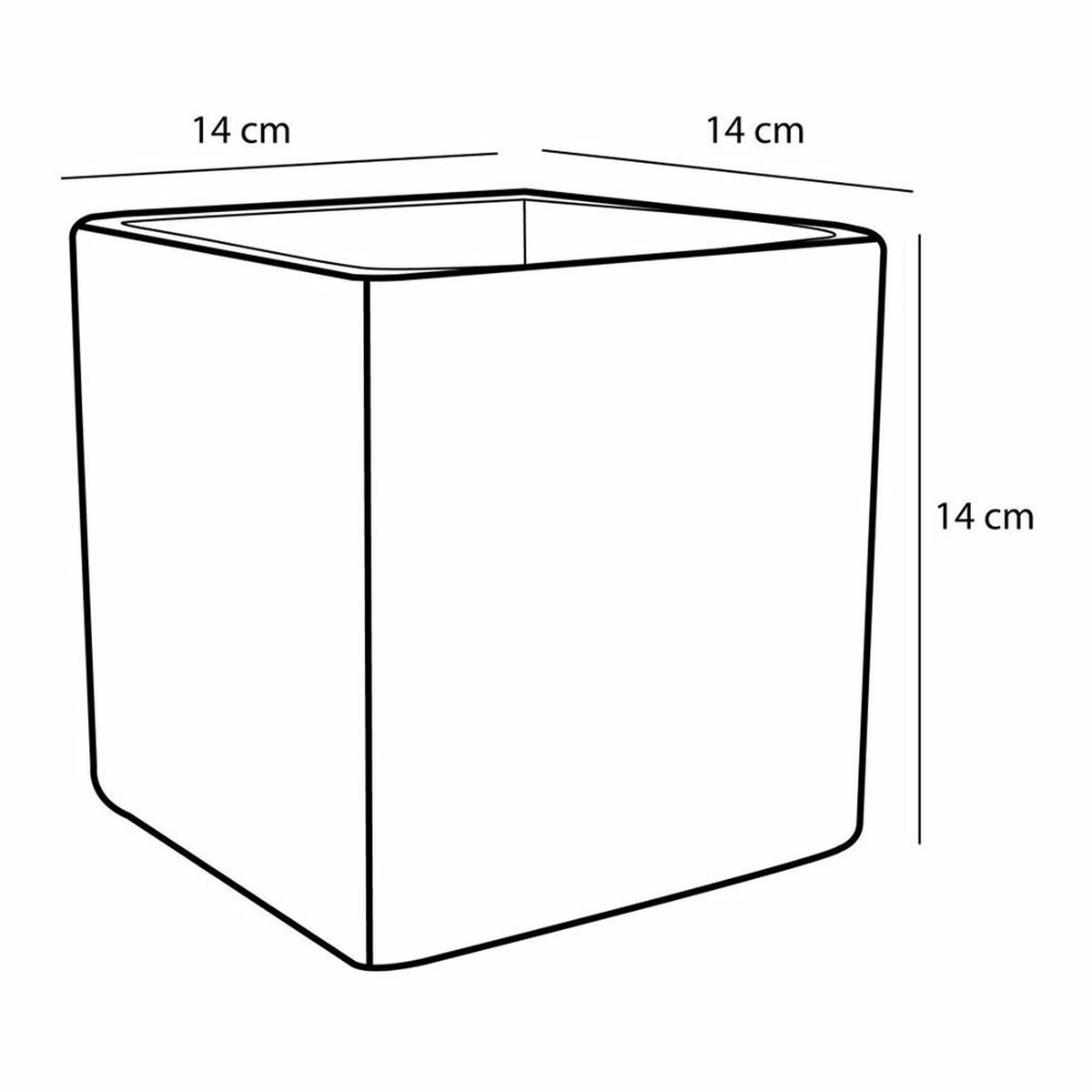 Planter Mica Decorations Chaz Silver Ceramic Squared 14 x 14 x 14 cm