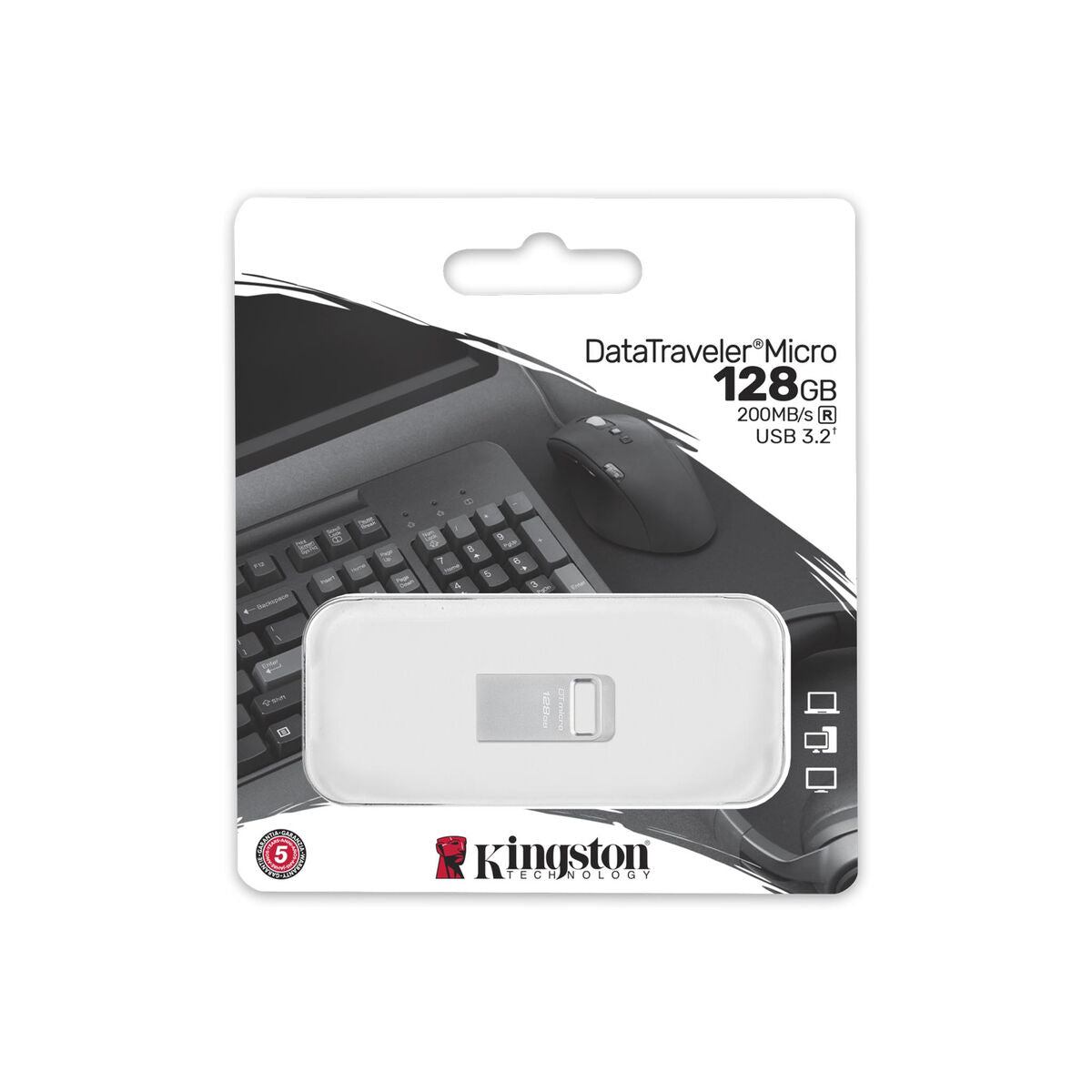 Pendrive Kingston DTMC3G2/128GB Black Silver 128 GB