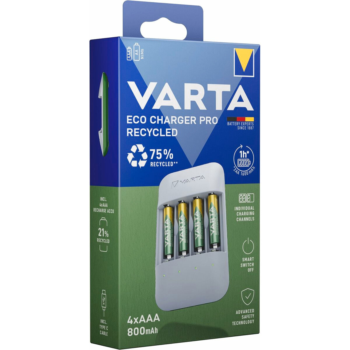 Varta - Battery charger Eco Charger Pro 56813 AAA 4 Batteries