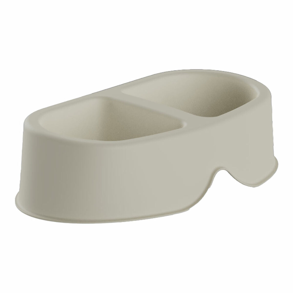 Plastiken - Dog Feeder 20138, Beige Plastic 0,5 L Double