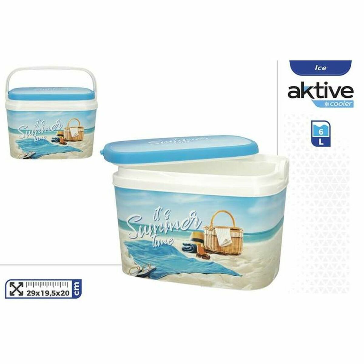 Portable Fridge Aktive 6 L Blue Plastic