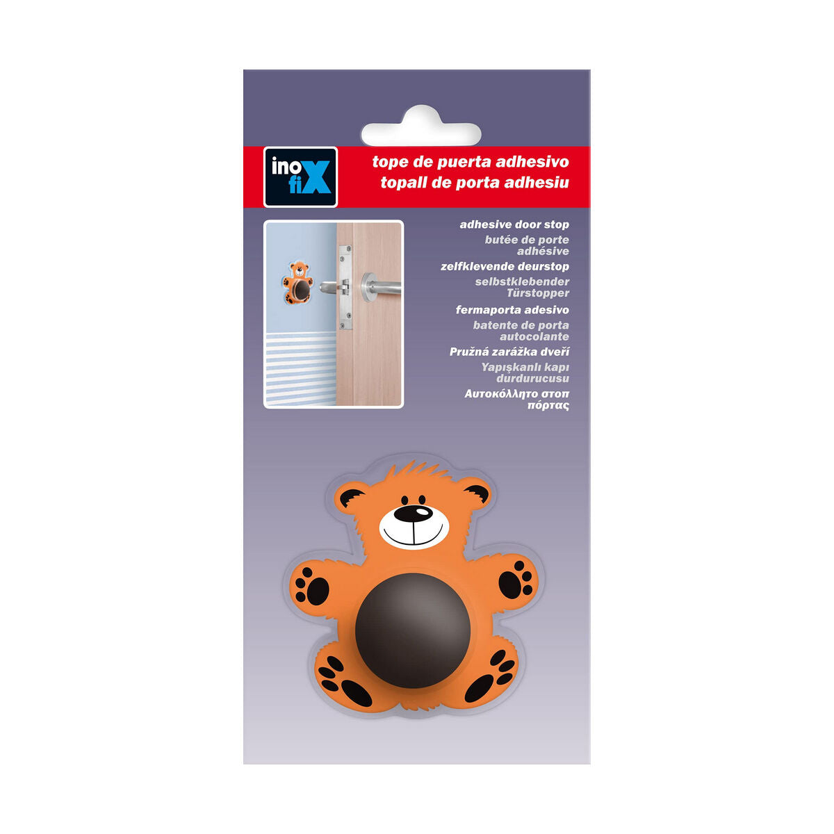 Inofix - Doorstop Doors Bear Adhesive Orange PVC