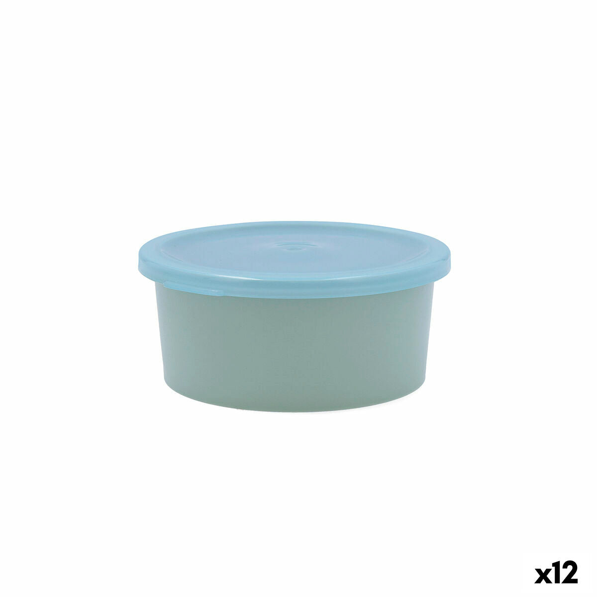 Round Lunch Box with Lid Quid Inspira 470 ml Blue Plastic (12 Units)