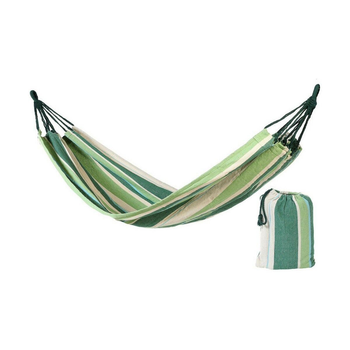 BigBuy Outdoor - Textile Hanging Hammock, Multicolour, 2 x 1 m