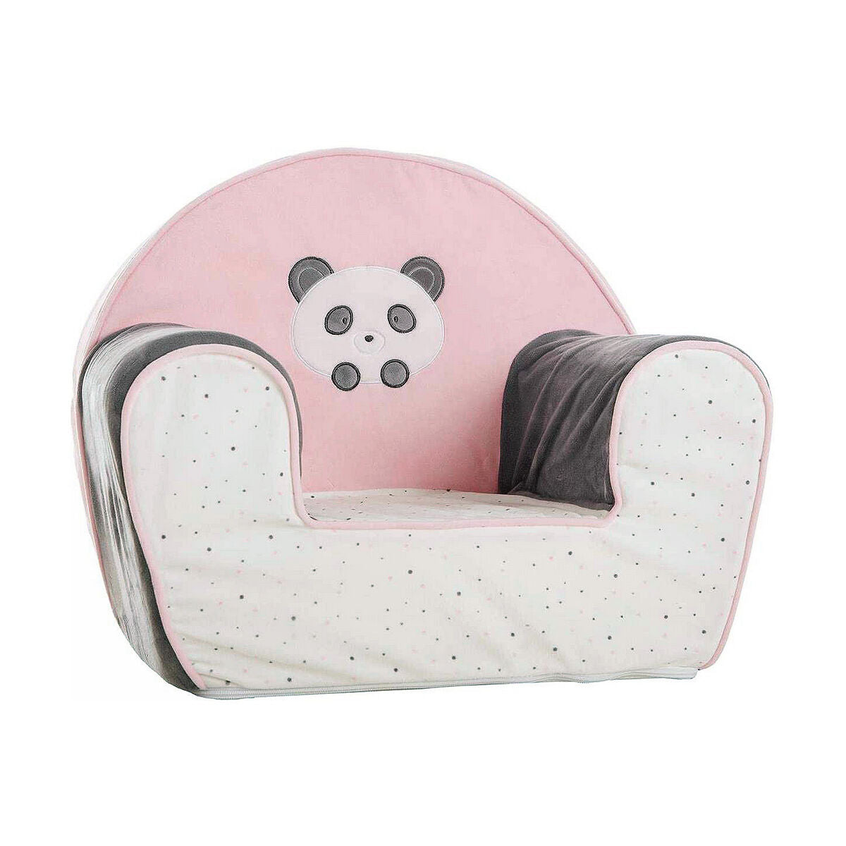 BigBuy Home - Child's Armchair Panda bear Light, Pink 44 x 34 x 53 cm