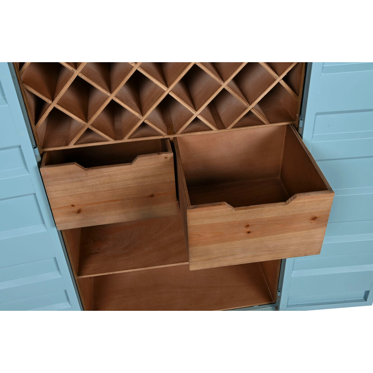 Bottle rack Home ESPRIT Turquoise Metal MDF Wood 76,5 x 39,5 x 157,5 cm