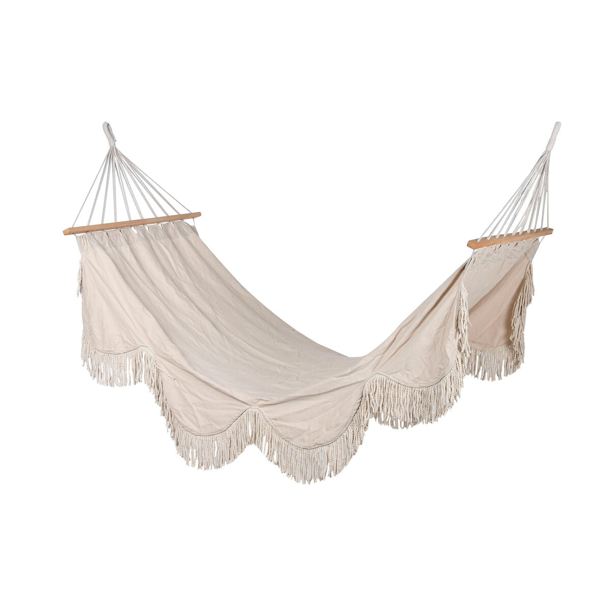 Home ESPRIT - Hanging Hammock, White, Fringe 200 x 100 x 5 cm