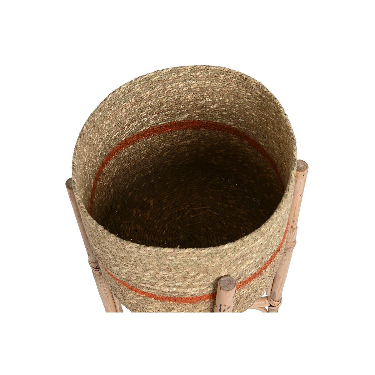 Set of Planters Home ESPRIT Natural Jute Mango wood 26 X 26 X 67 cm (2 Pieces)