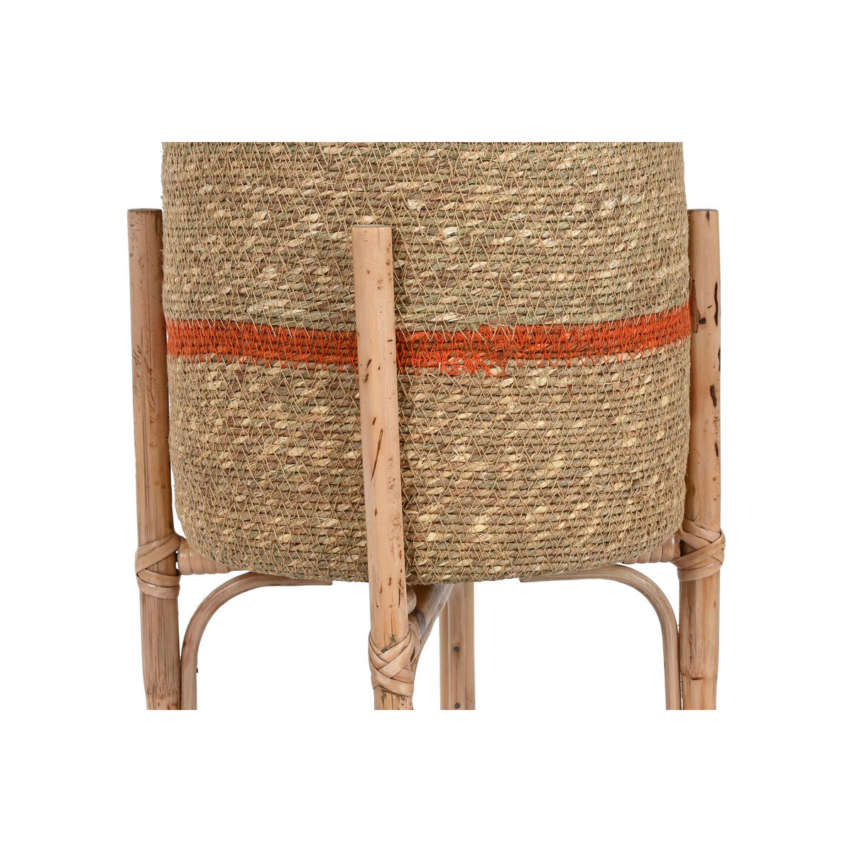 Set of Planters Home ESPRIT Natural Jute Mango wood 26 X 26 X 67 cm (2 Pieces)