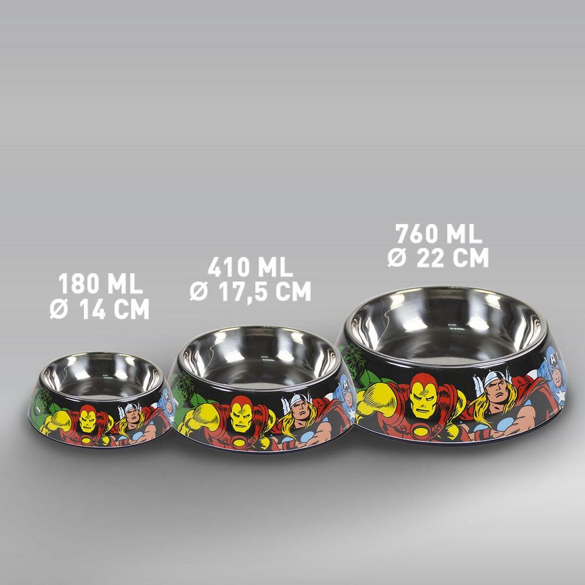 Marvel - Dog Feeder Melamin 410 ml, Red, Metal