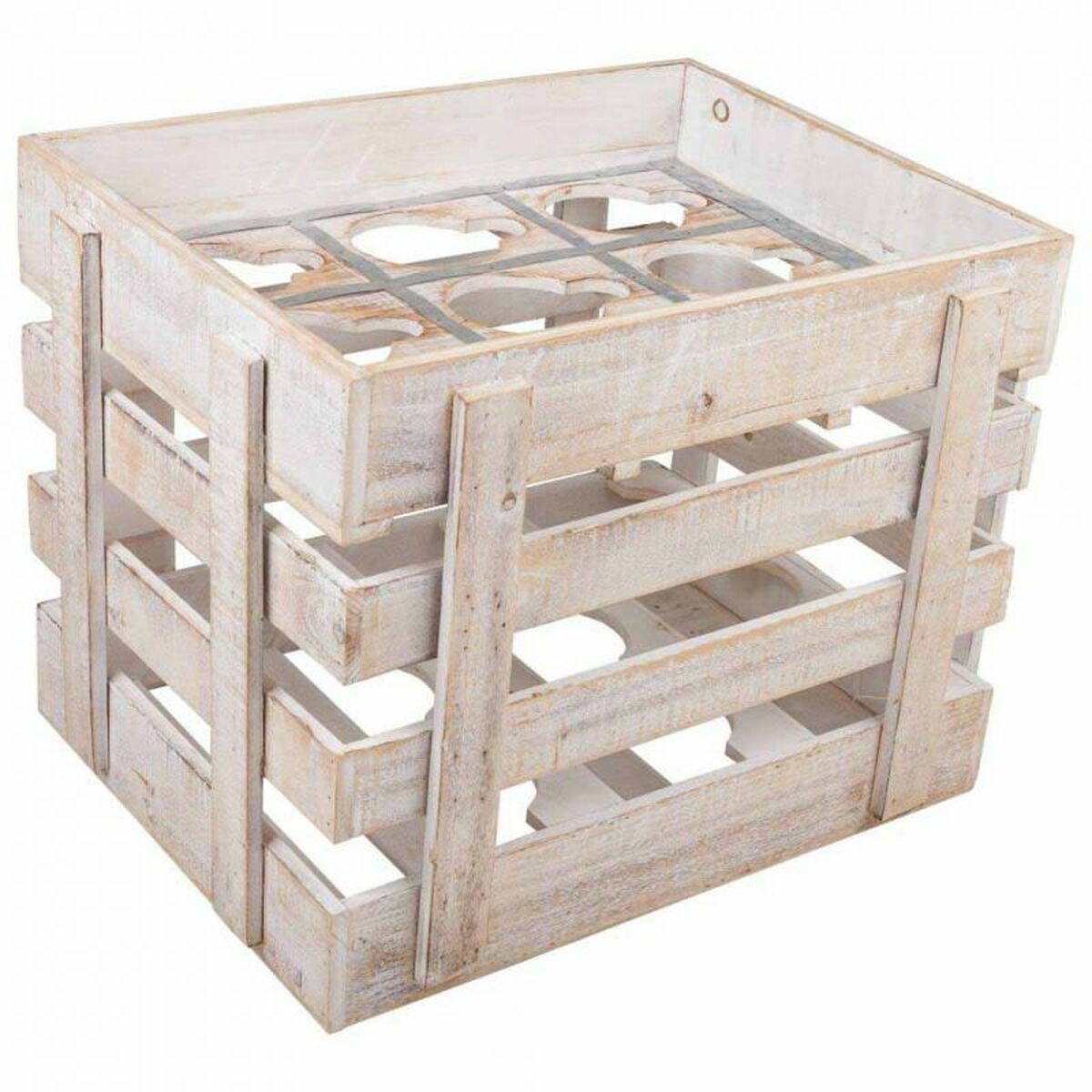 Alexandra House Living - Bottle rack Natural Fir wood 43 x 32 x 33 cm 9 bottles Box