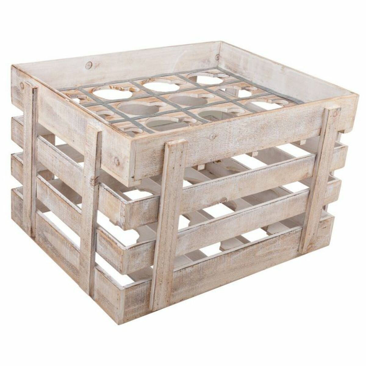 Alexandra House Living - Bottle rack Natural Fir wood 55 x 32 x 41 cm 16 bottles Box