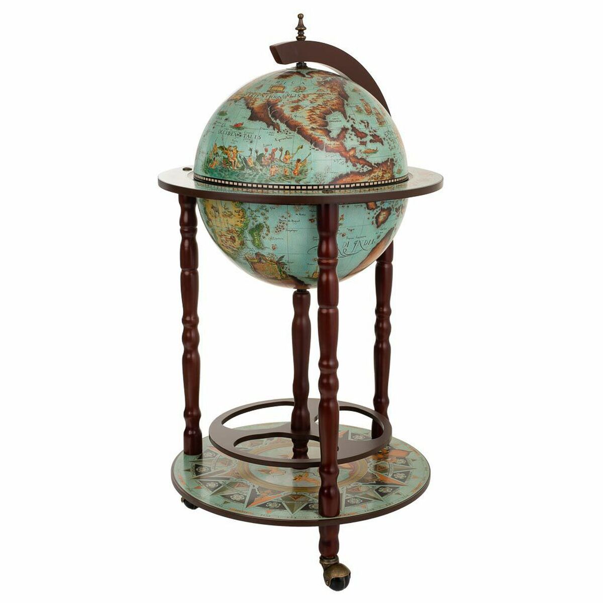 Alexandra House Living - Globe, Brown, Green 44 x 87 x 44 cm Wine Rack