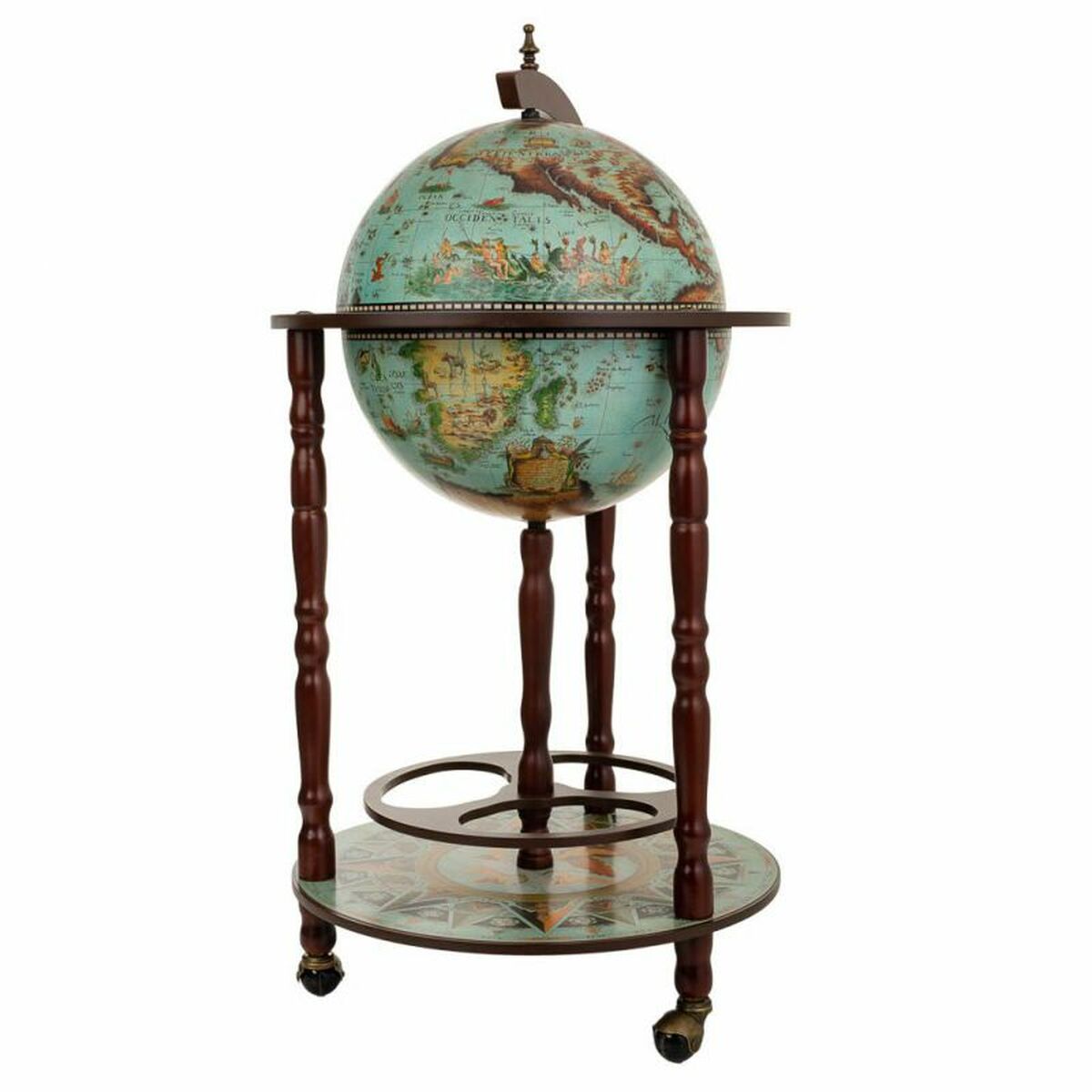 Alexandra House Living - Globe, Brown, Green 44 x 87 x 44 cm Wine Rack