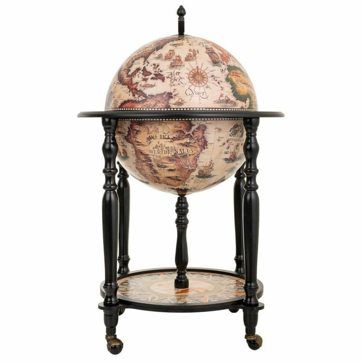 Alexandra House Living - Globe, White, Brown 60 x 95 x 60 cm Wine Rack