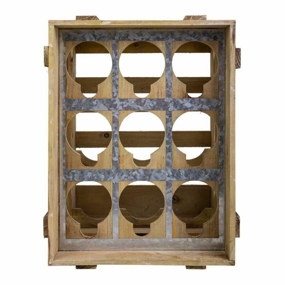 Alexandra House Living - Bottle rack Natural Fir wood 32 x 43 x 33 cm 9 bottles Box