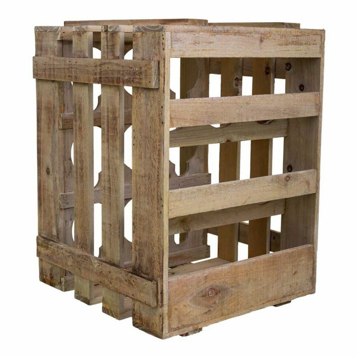 Alexandra House Living - Bottle rack Natural Fir wood 32 x 43 x 33 cm 9 bottles Box