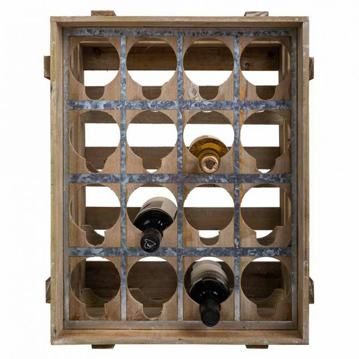 Alexandra House Living - Bottle rack Natural Fir wood 32 x 55 x 41 cm 16 bottles Box