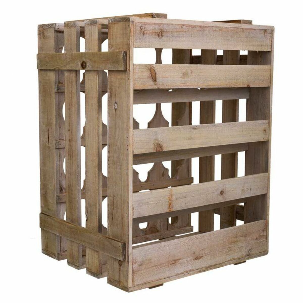 Alexandra House Living - Bottle rack Natural Fir wood 32 x 55 x 41 cm 16 bottles Box