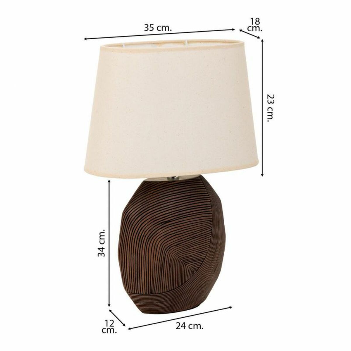 Desk lamp Alexandra House Living Brown Polyresin 220-240 V 12 x 34 x 24 cm