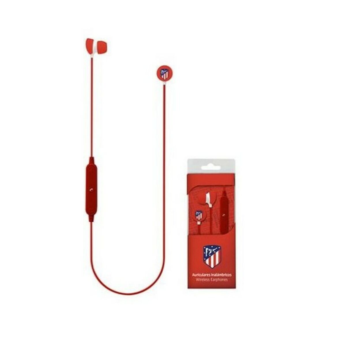 Atlético Madrid - Bluetooth Sports Headphones with Microphone, Red