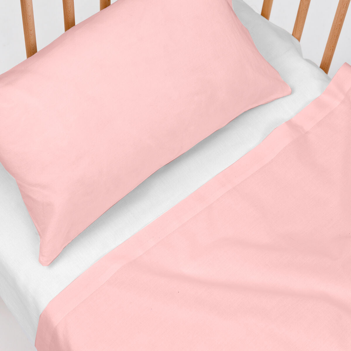 Bedding set HappyFriday BASIC KIDS Light Pink Baby Crib 2 Pieces