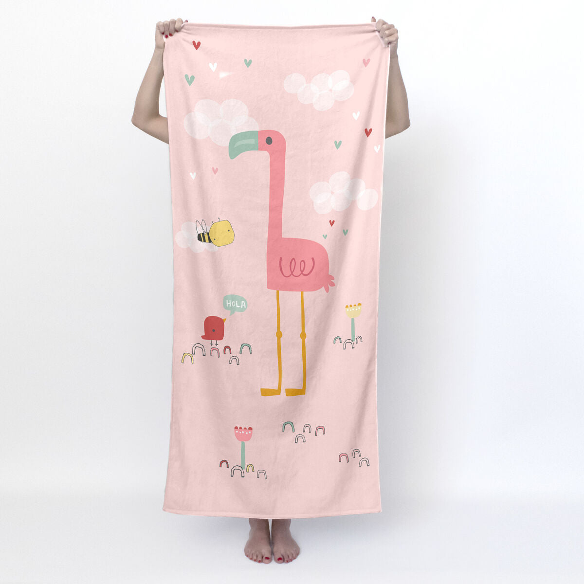 Bath towel HappyFriday Moshi Moshi Hola Multicolour 70 x 150 cm