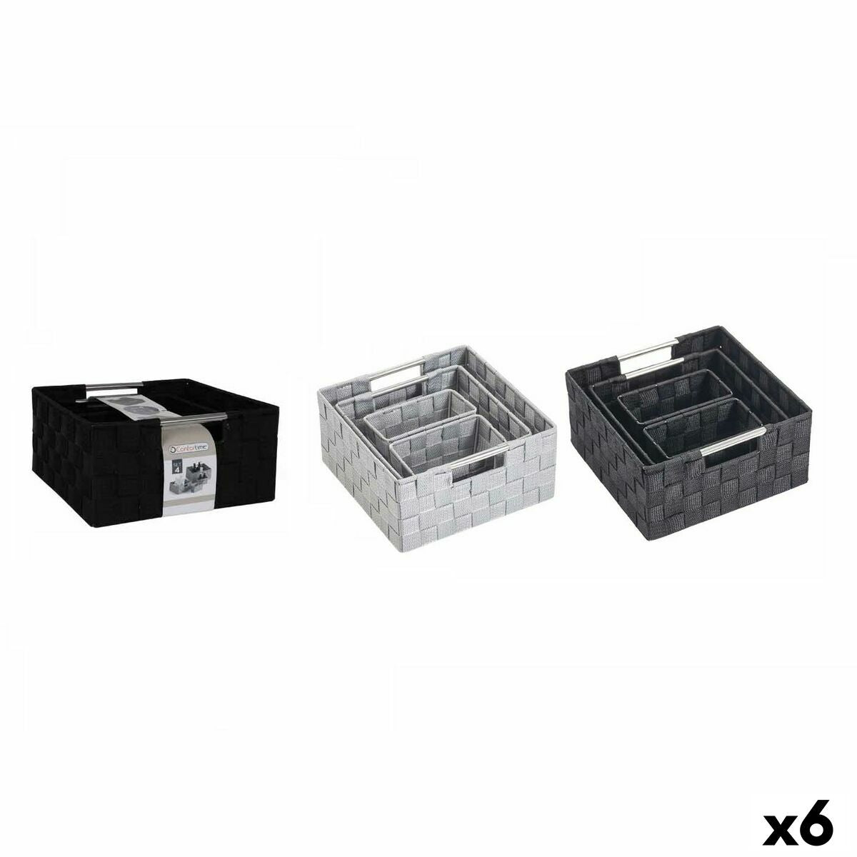 Basket set Confortime polypropylene 4 Pieces (6 Units)