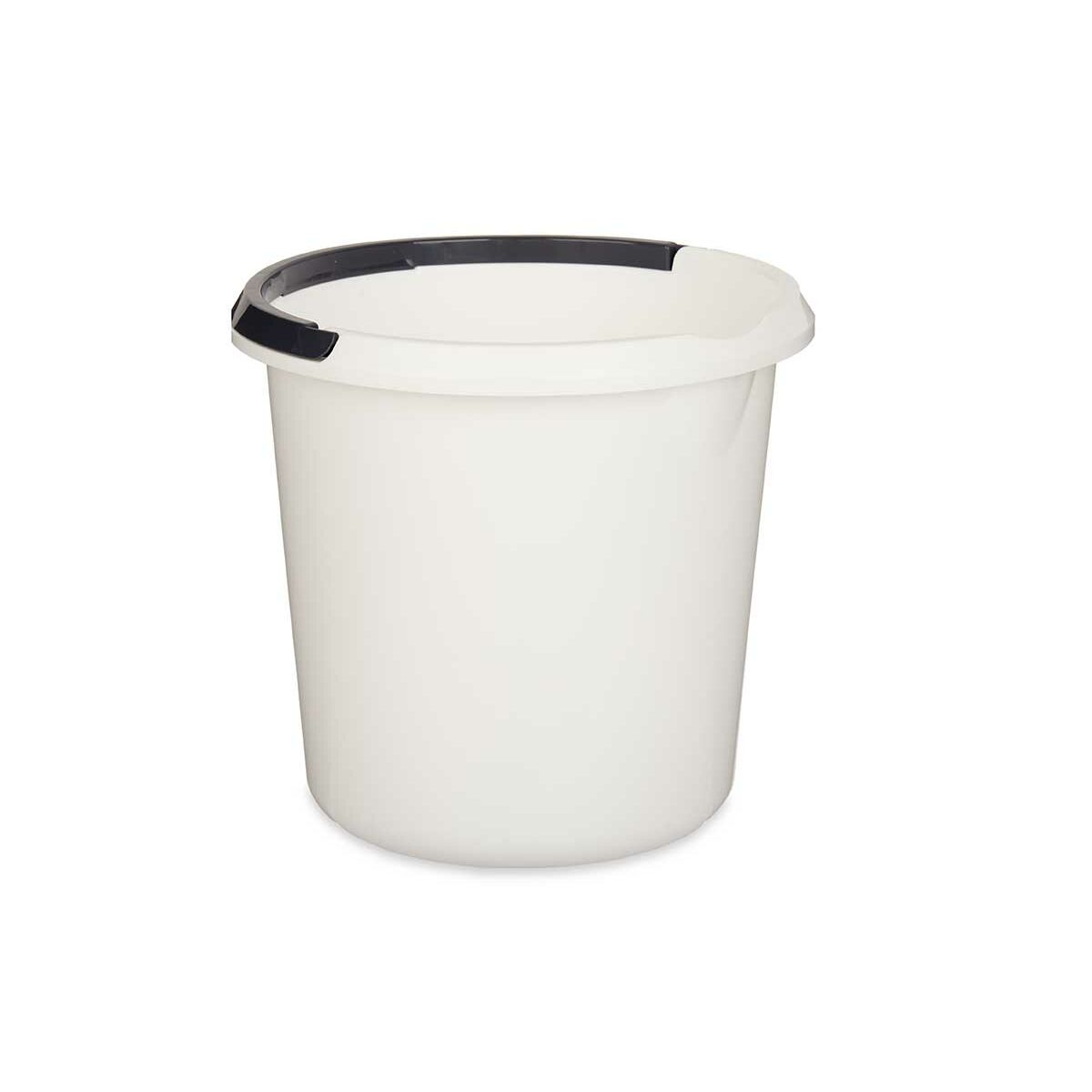 BigBuy Home - Bucket with Handle, White, Anthracite 10 L (18 Units)