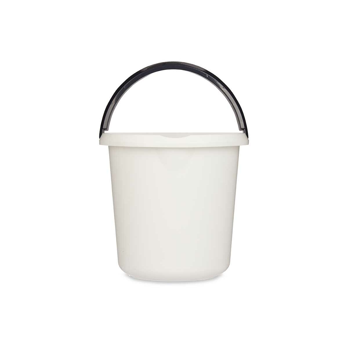 BigBuy Home - Bucket with Handle, White, Anthracite 10 L (18 Units)