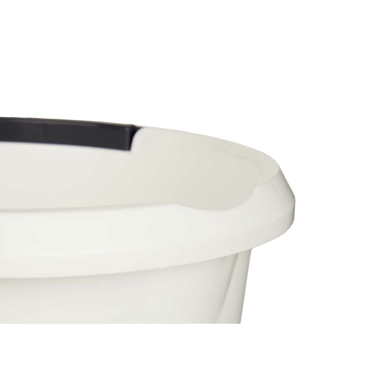 BigBuy Home - Bucket with Handle, White, Anthracite 10 L (18 Units)