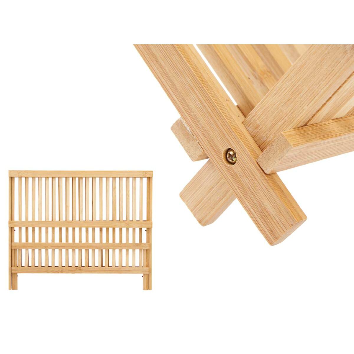 Draining Rack for Kitchen Sink Brown Bamboo (6 Units)