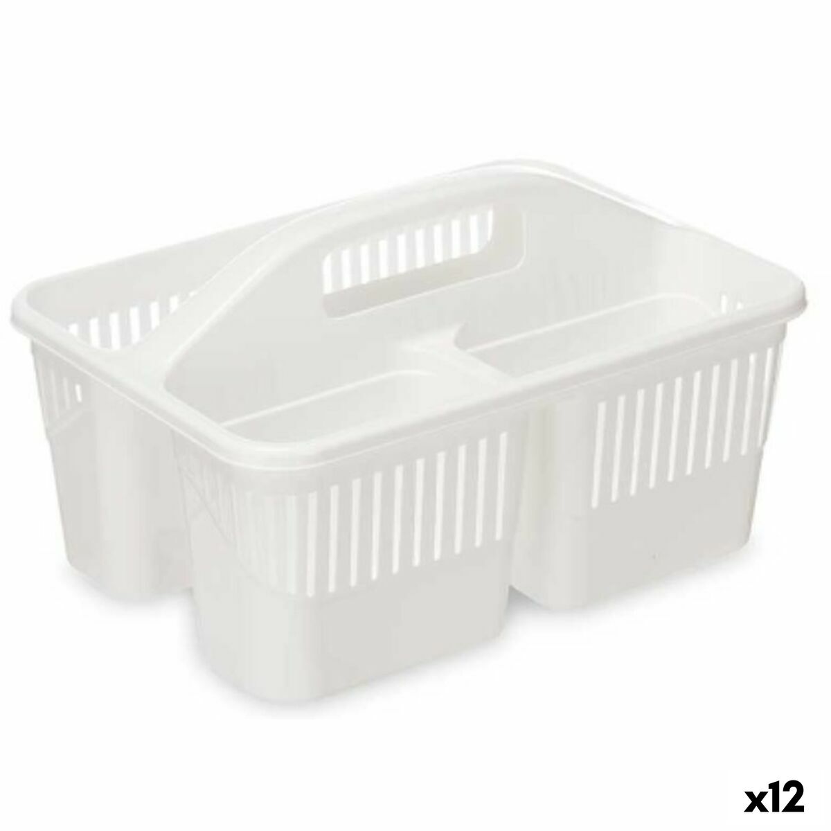 BigBuy Home - Organiser Cleaning, White Plastic 31,3 x 18 x 22 cm (12 Units)