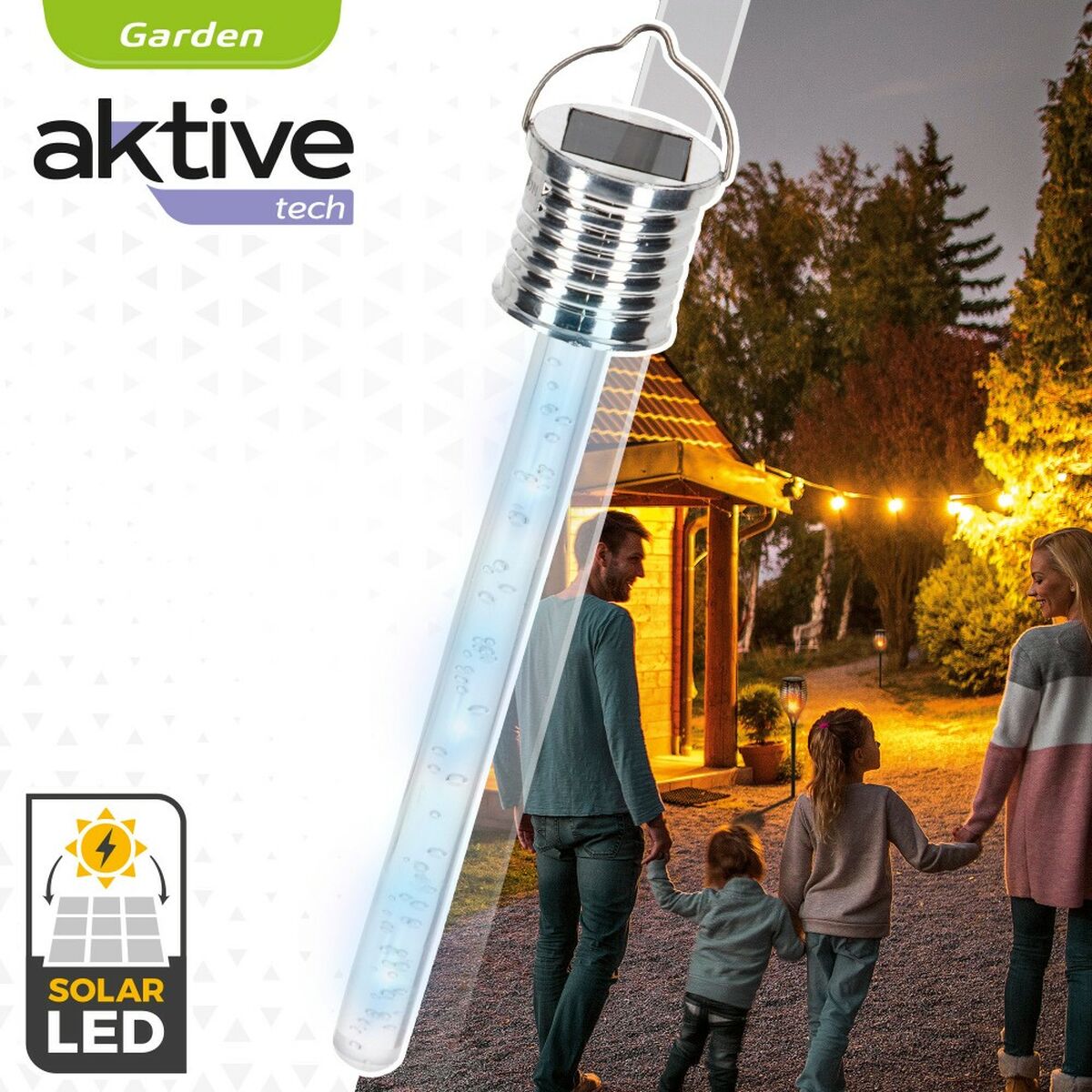 Aktive - Solar lamp 3 x 17,5 x 3 cm (24 Units)