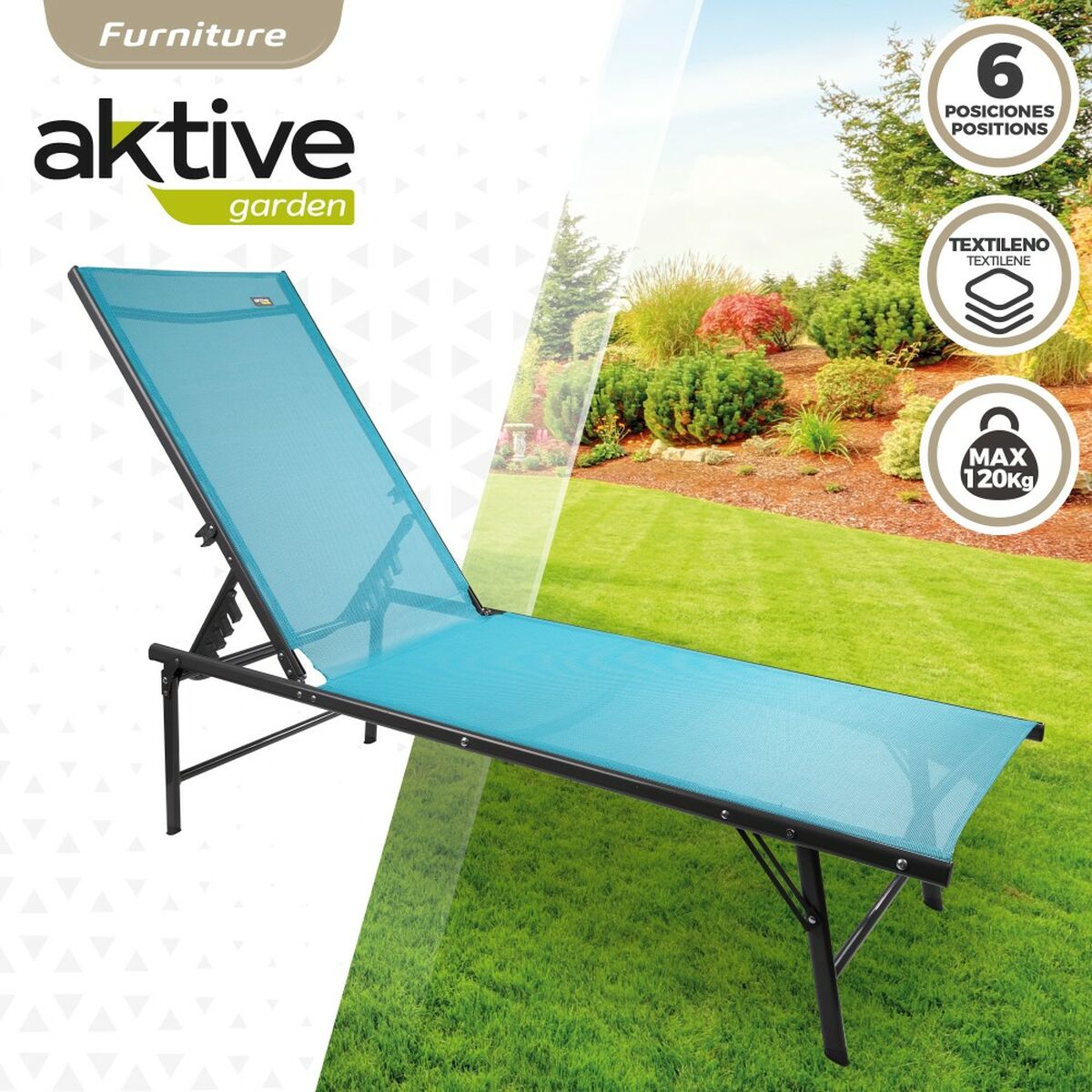 Aktive - Hammock, Blue 180 x 35 x 49 cm (2 Units)