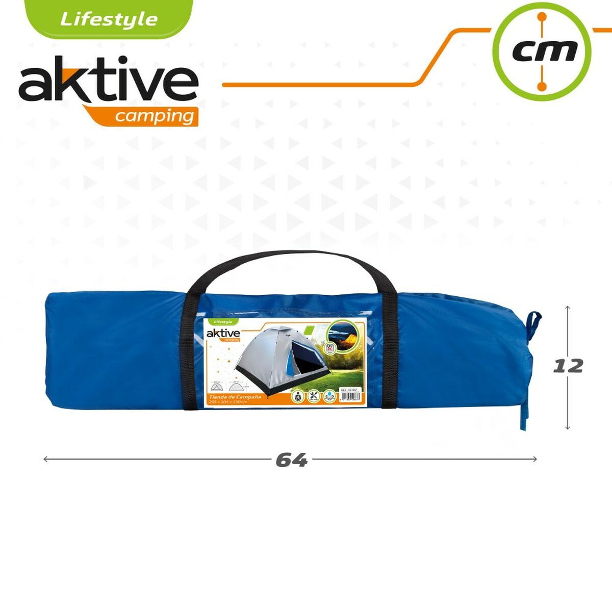 Aktive - Tent 4 persons 205 x 130 x 205 cm (2 Units)