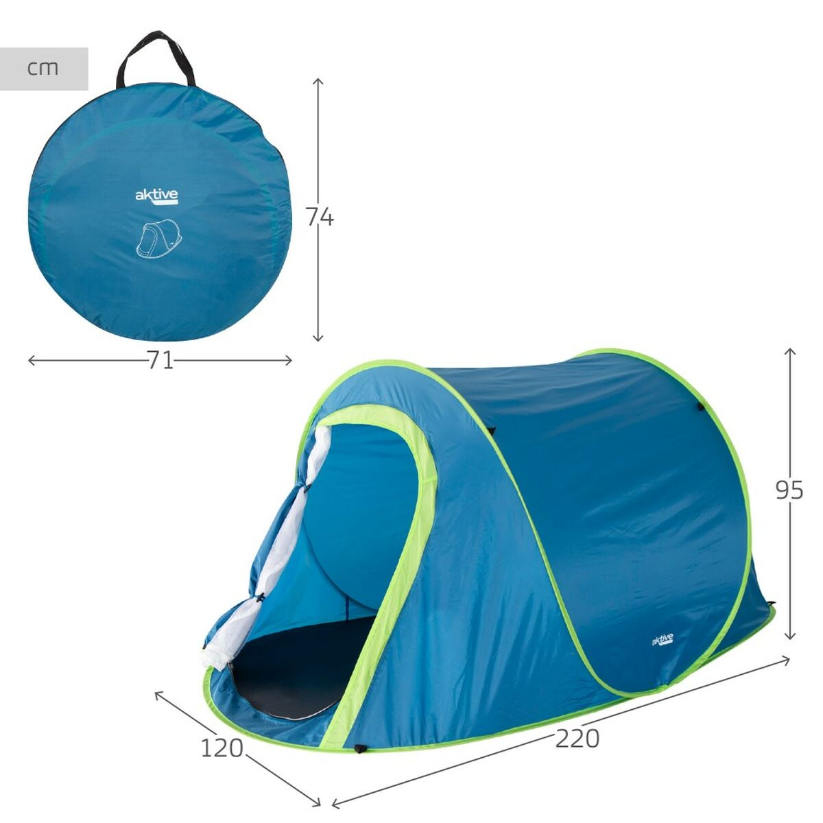 Aktive - Tent 120 x 95 x 220 cm (2 Units)