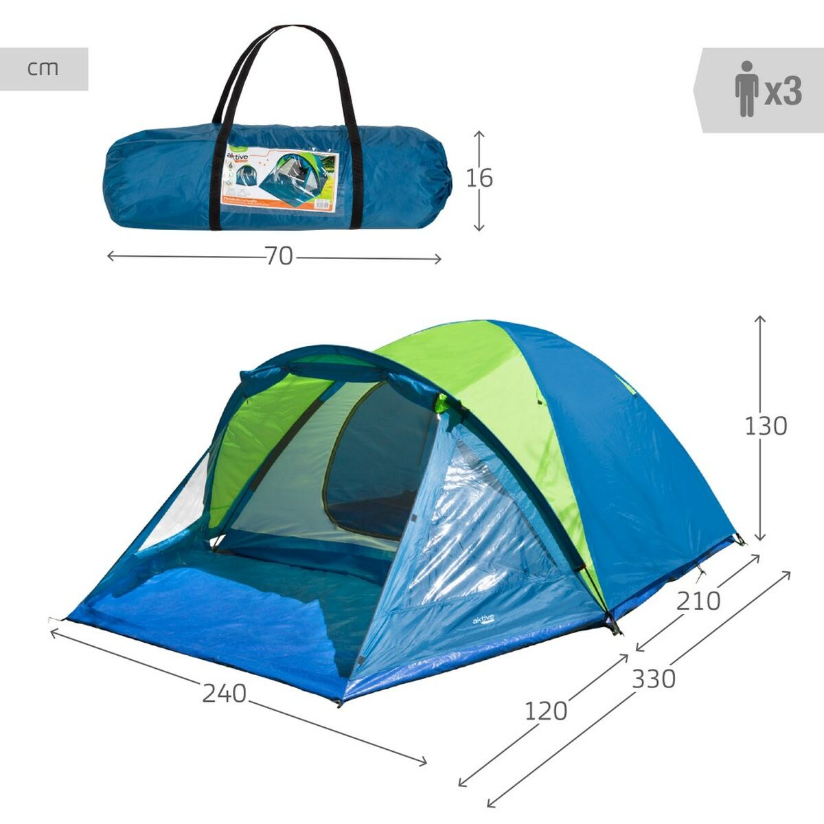 Aktive - Tent 240 x 130 x 330 cm (2 Units)