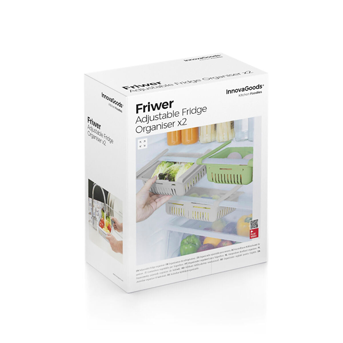 InnovaGoods Friwer - Adjustable Fridge Organiser (pack of 2)