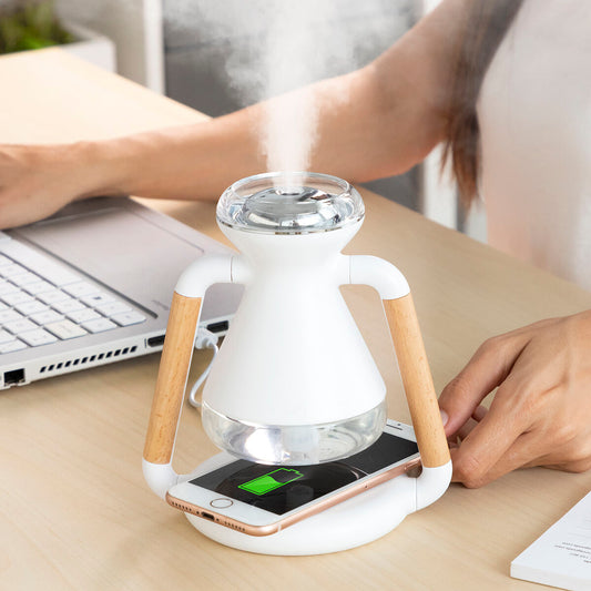 InnovaGoods Misvolt - 3-in-1 Wireless Charger, Aroma Diffuser and Humidifier