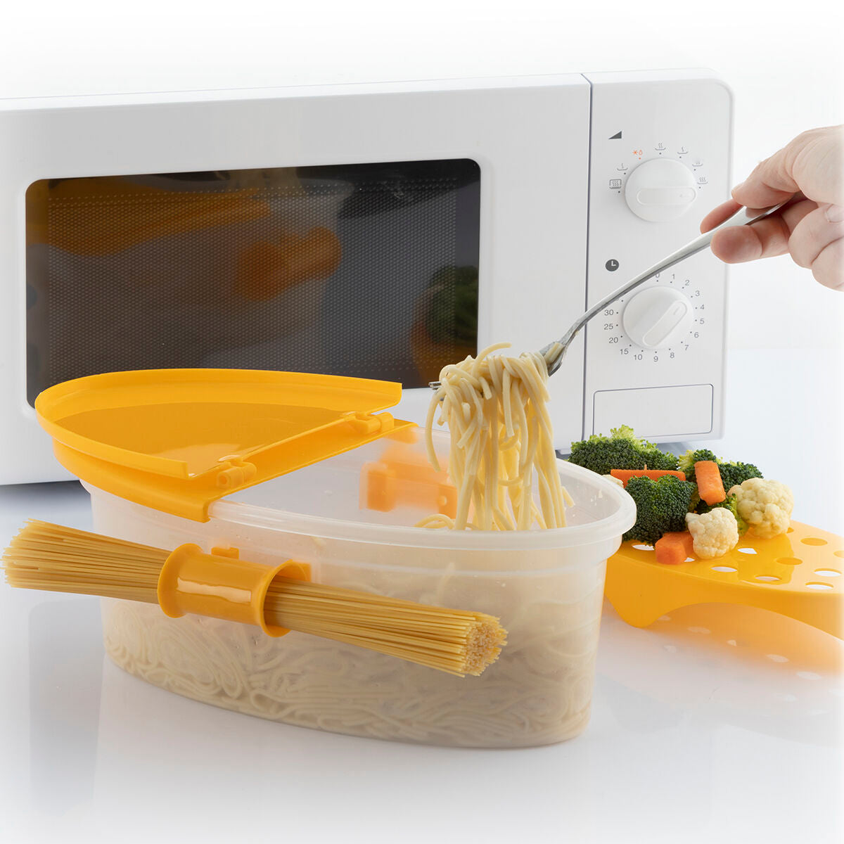 InnovaGoods - 4-in-1 Microwave Pasta Cooker with Accessories and Recipes