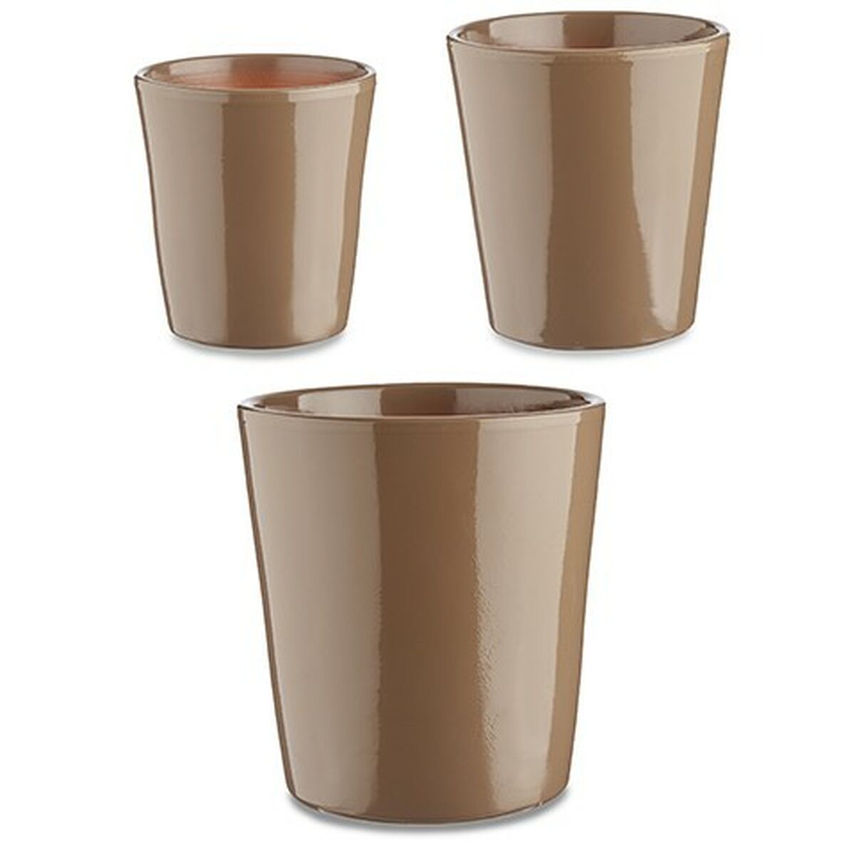 Ibergarden - Set of pots Cónica, Ø 14 cm, Ø 22 cm, Ø 17 cm, Metal, Plastic 30 x 40 cm, 3 Pieces (, 3 Pieces)